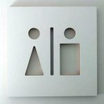 PLACA BANHEIRO 15 14X14X0.6CM