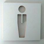 PLACA BANHEIRO MASC.7 14X14X0.6CM